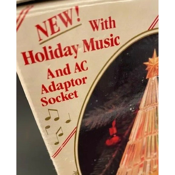 Vintage Lead Crystal Lighted Christmas Holiday Tree St George USA Original Box - Picture 8 of 11